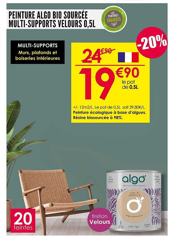 PEINTURE ALGO BIO SOURCÉE MULTI-SUPPORTS VELOURS 0,5L