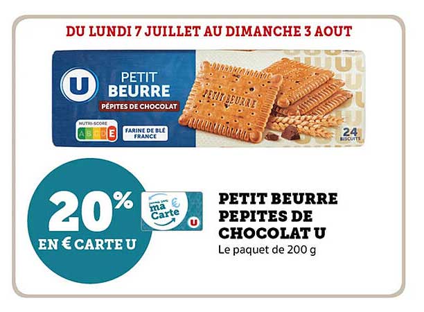 PETIT BEURRE PETITES DE CHOCOLAT U