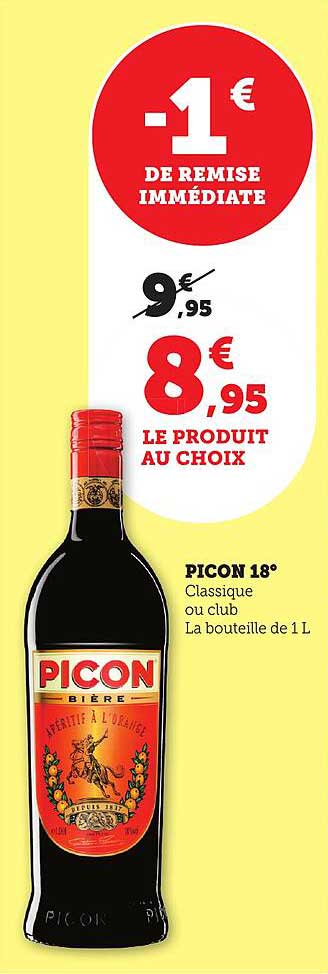 PICON 18° Classique ou club La bouteille de 1 L