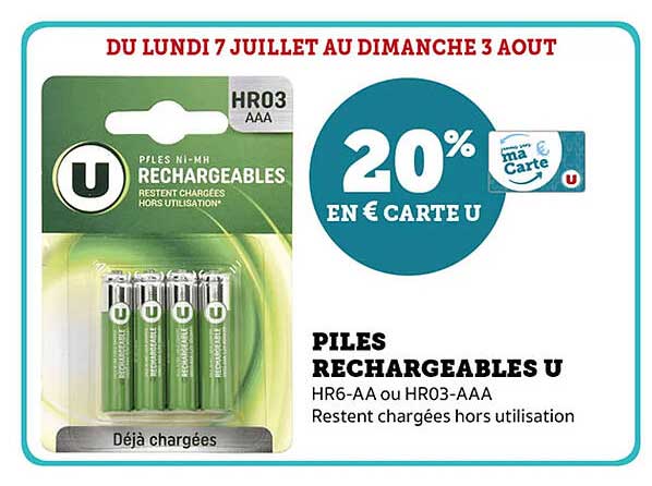 PILES RECHARGEABLES U