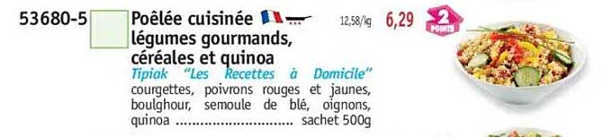Poêlée cuisinée légumes gourmands, céréales et quinoa