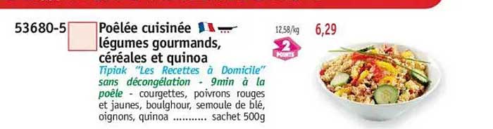 Poêlée cuisinée légumes gourmands, céréales et quinoa