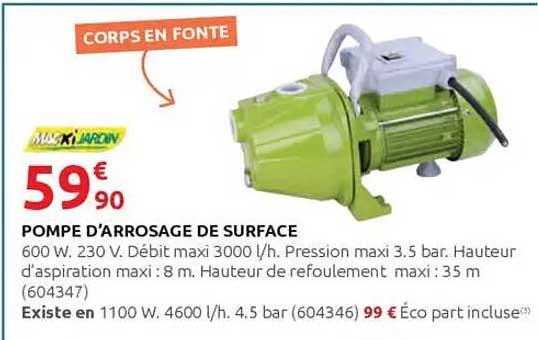 POMPE D'ARROSAGE DE SURFACE
