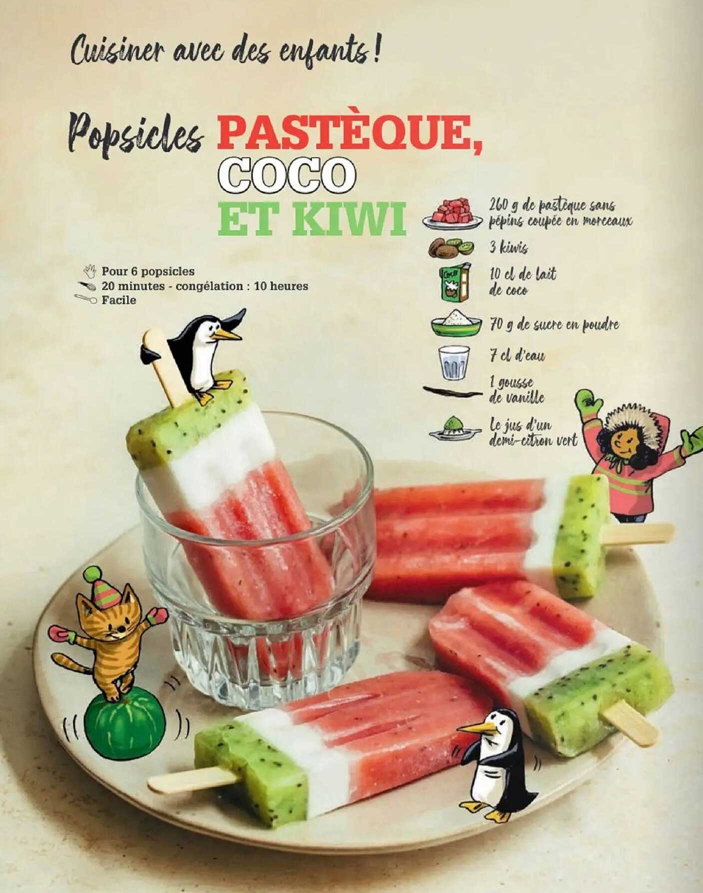 Popsicles PASTÈQUE, COCO ET KIWI