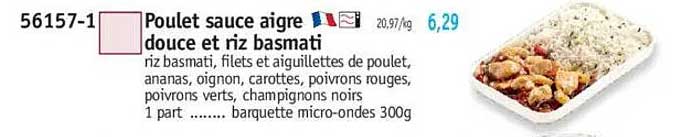 Poulet sauce aigre douce et riz basmati