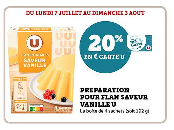 PREPARATION POUR FLAN SAVEUR VANILLE U