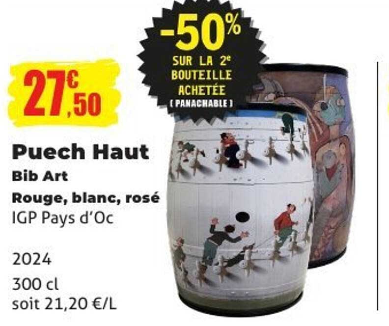 Puech Haut Bib Art Rouge, blanc, rosé IGP Pays d'Oc