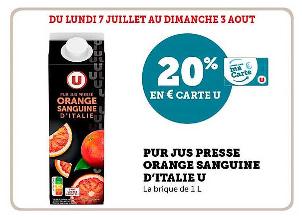 PUR JUS PRESSE ORANGE SANGUINE D'ITALIE U