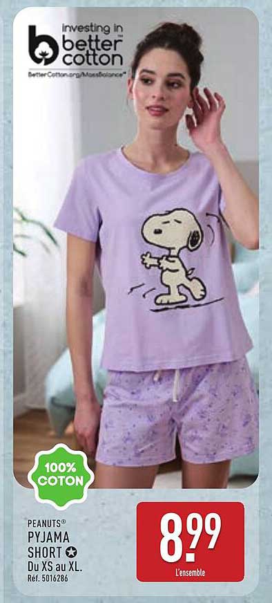 PYJAMA SHORT PEANUTS® Du XS au XL