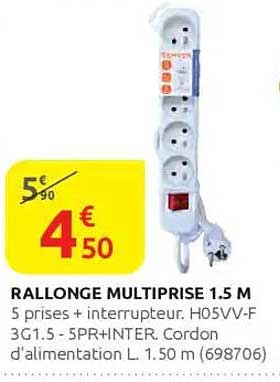 RALLONGE MULTIPRISE 1.5 M