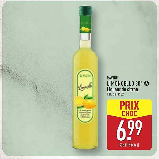 RAVINI® LIMONCELLO 30° Liqueur de citron.