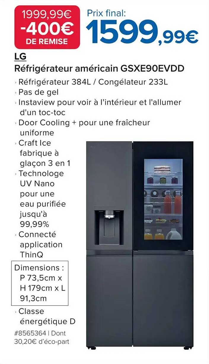 Réfrigérateur américain GSXE90EVDD