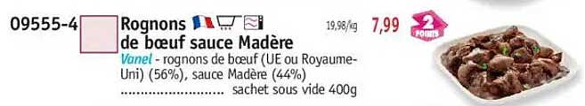 Rognons de bœuf sauce Madère