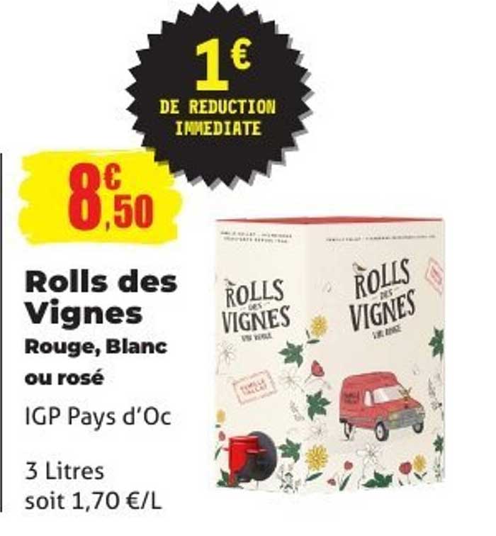 Rolls des Vignes Rouge, Blanc ou rosé
