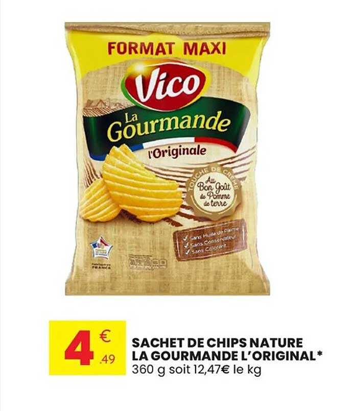 SACHET DE CHIPS NATURE LA GOURMANDE L’ORIGINAL*