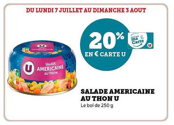 SALADE AMERICAINES AU THON U