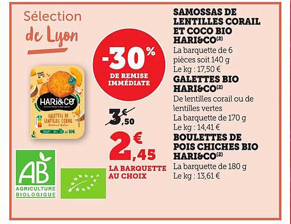 SAMOSSAS DE LENTILLES CORAIL ET COCO BIO HARI&CO