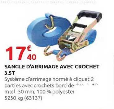 SANGLE D'ARRIMAGE AVEC CROCHET 3.5T