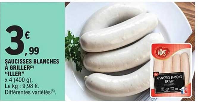 SAUCISSES BLANCHES À GRILLER "ILLER"