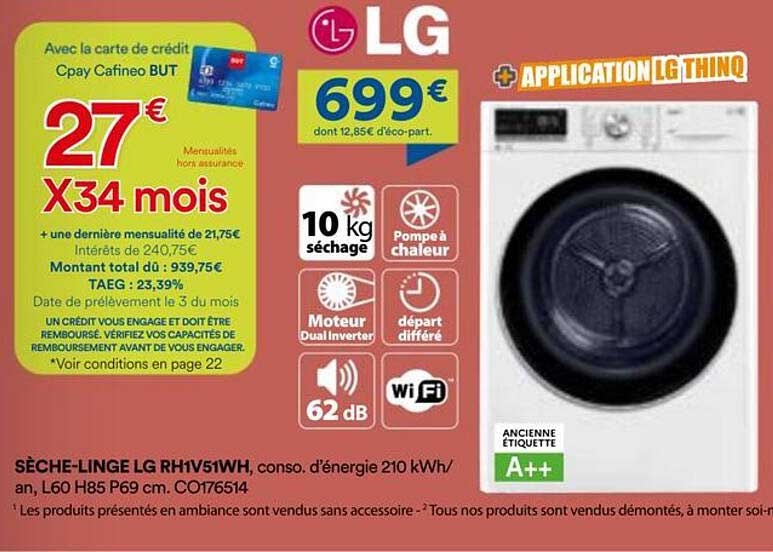 SECHE-LINGE LG RH1V51WH