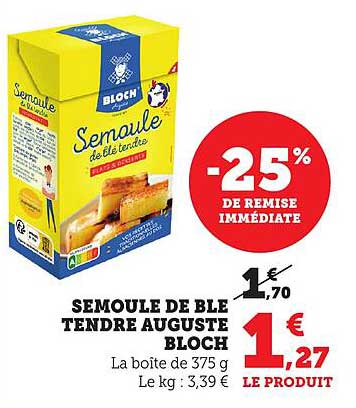 SEMOULE DE BLE TENDRE AUGUSTE BLOCH
