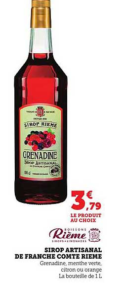 SIROP ARTISANAL DE FRANCHE COMTÉ RIEME