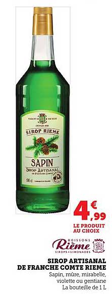 SIROP ARTISANAL DE FRANCHE COMTÉ RIEME