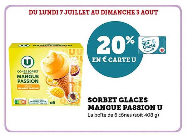 SORBET GLACES MANGUE PASSION U