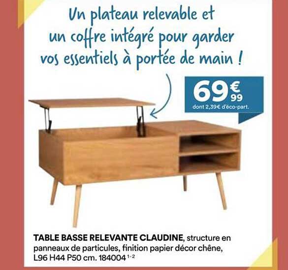 TABLE BASSE RELEVANTE CLAUDINE