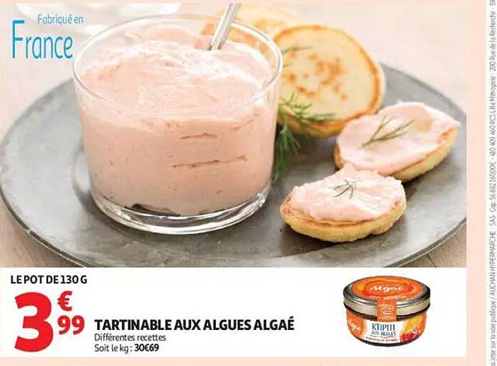TARTINABLE AUX ALGUES ALGÉE