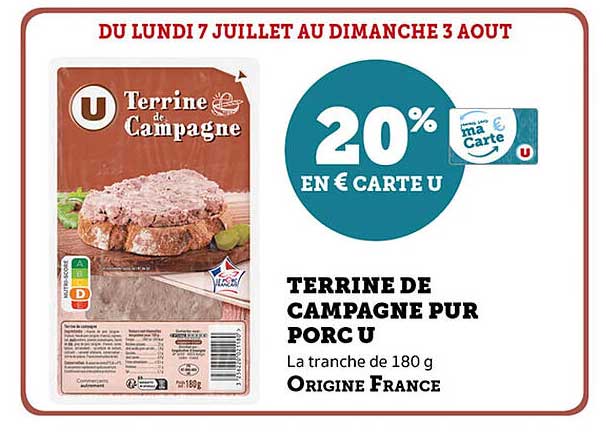Terrine de Campagne Pur Porc U