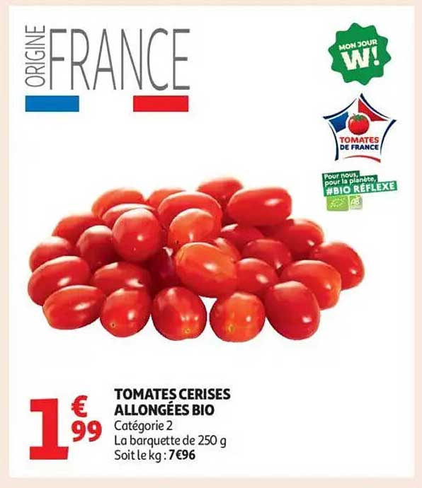 TOMATES CERISES ALLONGÉES BIO