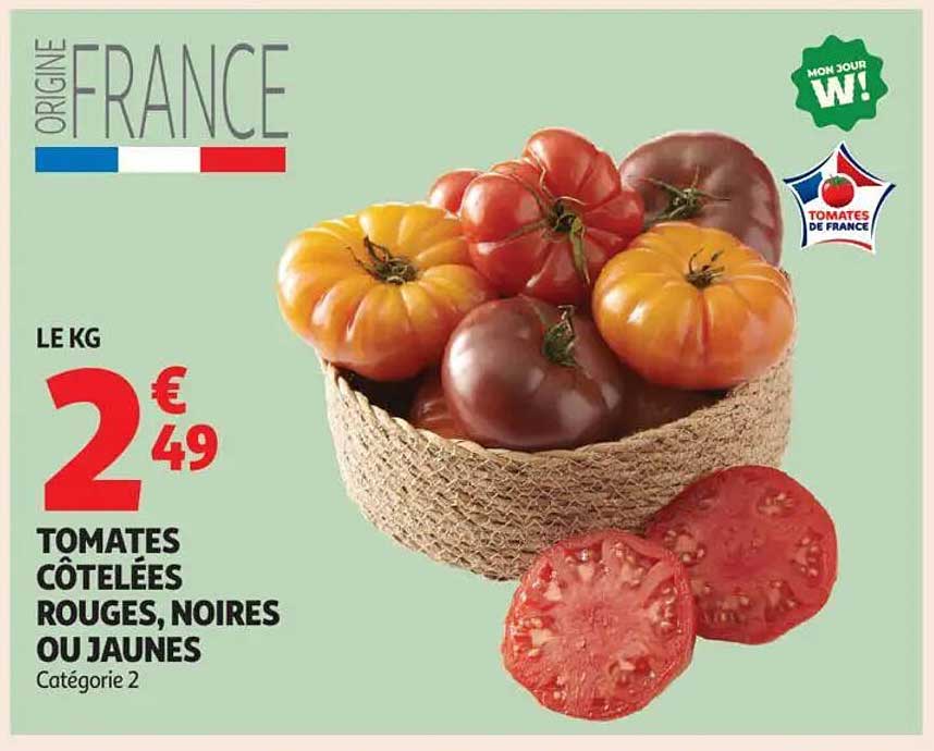 TOMATES CÔTELÉES ROUGES, NOIRES OU JAUNES