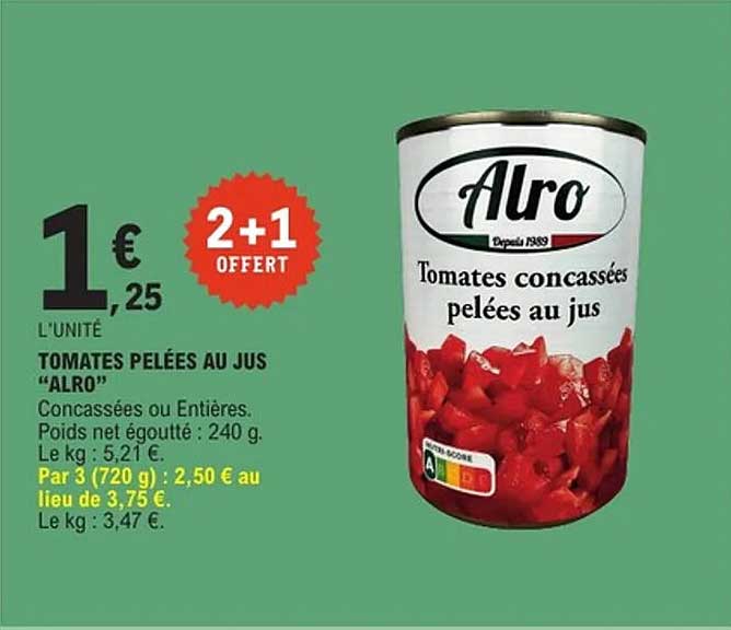 TOMATES PELÉES AU JUS “ALRO”