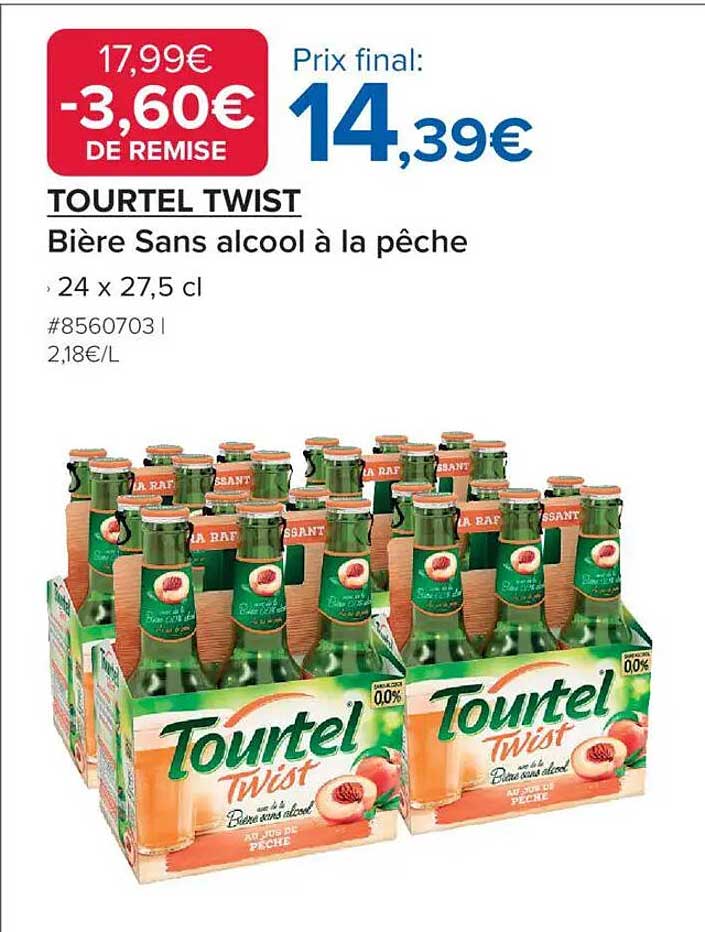 TOURTEL TWIST Bière Sans alcool à la pêche