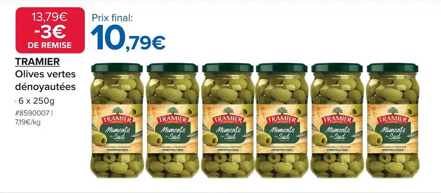 TRAMIER Olives vertes dénoyautées