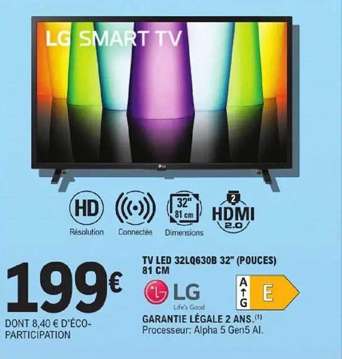 TV LED 32LQ630B 32" (pouces) 81 CM