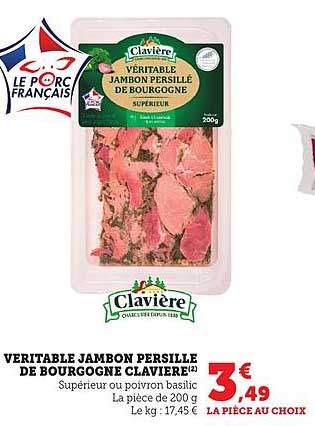 VERITABLE JAMBON PERSILLE DE BOURGOGNE CLAVIERE