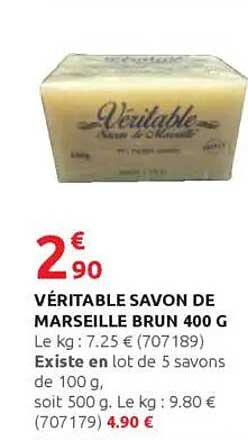 VÉRITABLE SAVON DE MARSEILLE BRUN 400 G