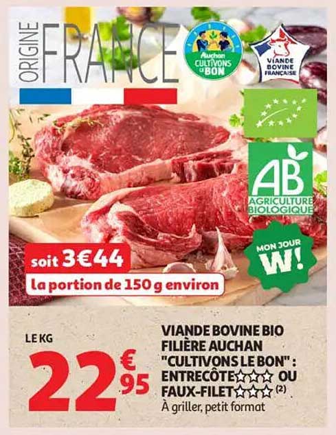 Viande Bovine Bio Filière Auchan "Cultivons le Bon"