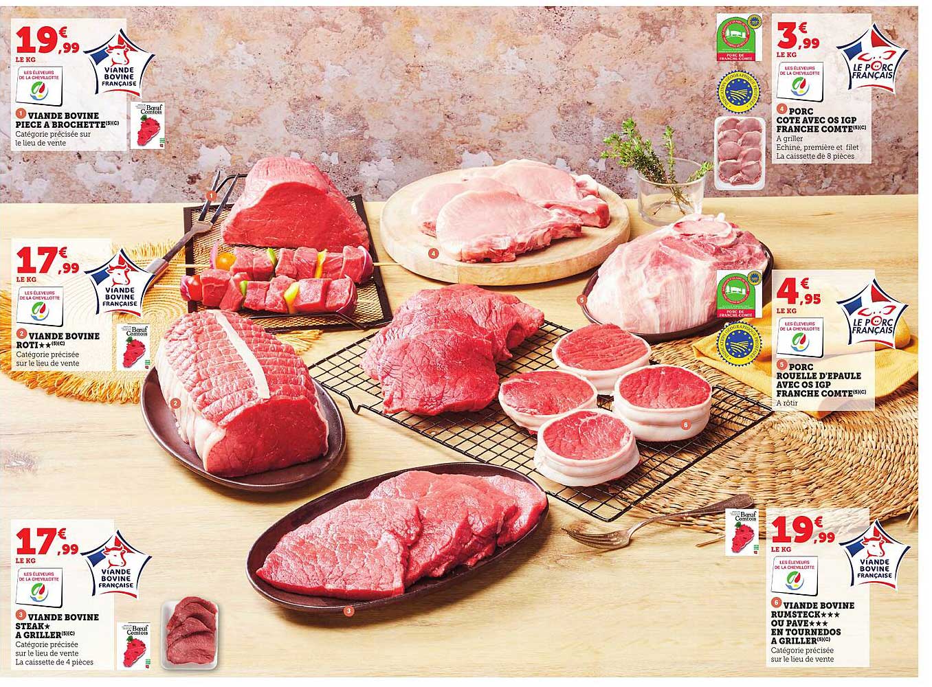 Viande bovine pièce à brochette