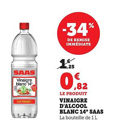 VINAIGRE D'ALCOOL BLANC 14° SAAS