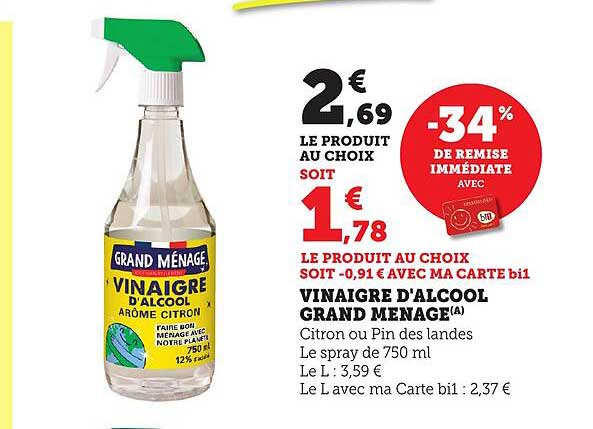 VINAIGRE D'ALCOOL GRAND MENAGE