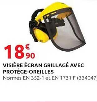 VISIÈRE ÉCRAN GRILLAGÉ AVEC PROTÉGE-OREILLES