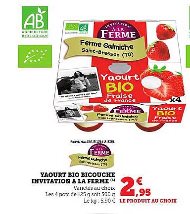 YAOURT BIO BICOUCHE INVITATION À LA FERME