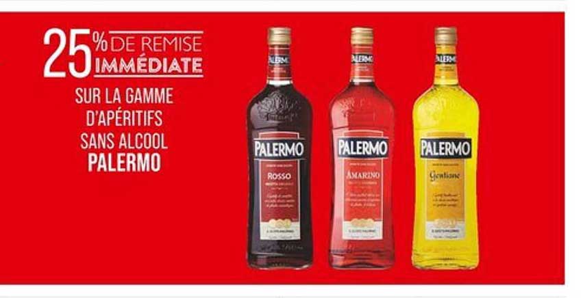 25% DE REMISE IMMÉDIATE SUR LA GAMME D’APÉRITIFS SANS ALCOOL PALERMO