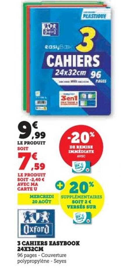 3 CAHIERS EASYBOOK 24X32CM