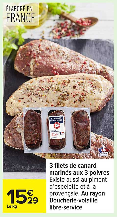3 filets de canard marinés aux 3 poivres