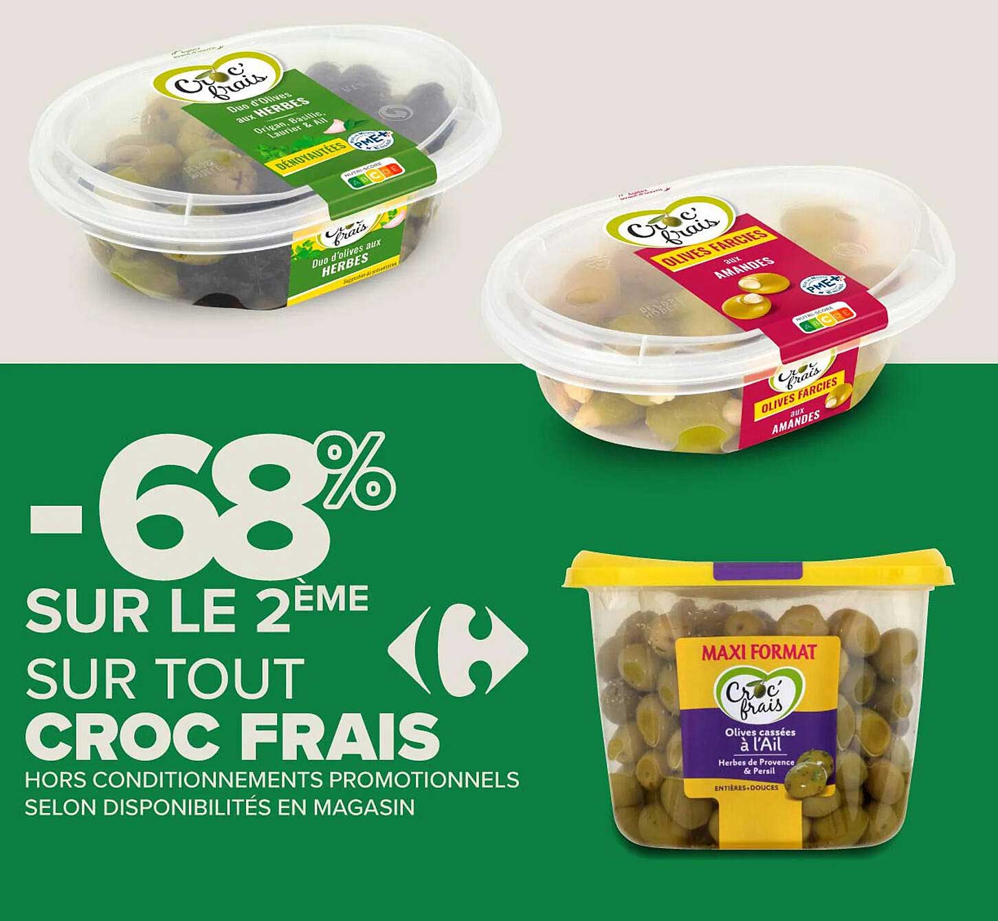 -68% sur le 2ème sur tout Croc Frais