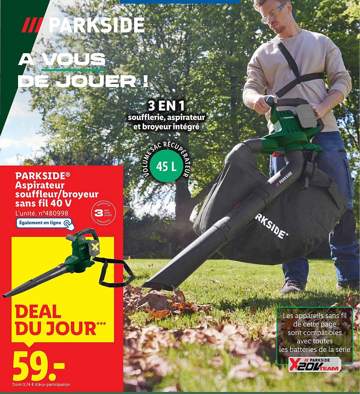 A VOUS DE JOUER ! 3 EN 1 soufflerie, aspirateur et broyeur intégré